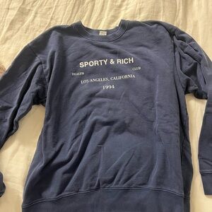 sporty and rich navy crewneck